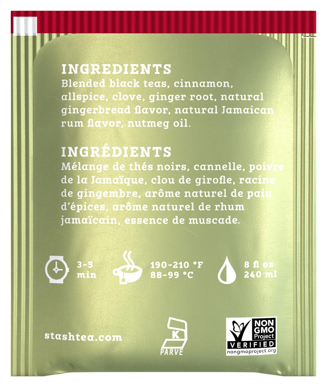 Stash Tea Holiday Chai Black Tea, Box of 100 Tea Bags