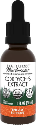 Host Defense Cordyceps Extract - Immune & Energy Support Supplement - Kidney Health Supplement with Cordyceps - Fitness Support to Aid Oxygen Uptake - 1 fl oz (30 Servings)*