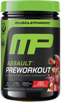 Muscle Pharm Assault Energy & Strength Pre Workout Powder for Men & Women with Beta Alanine, Caffeine, Creatine & Betaine Anhydrous, Pre-Workout Supplements, 30 Servings, Fruit Punch Flavor