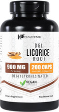 Licorice Root Extract Supplement, 900mg | 200 Vegan Capsules | High Potency | Non-GMO | Gluten-Free