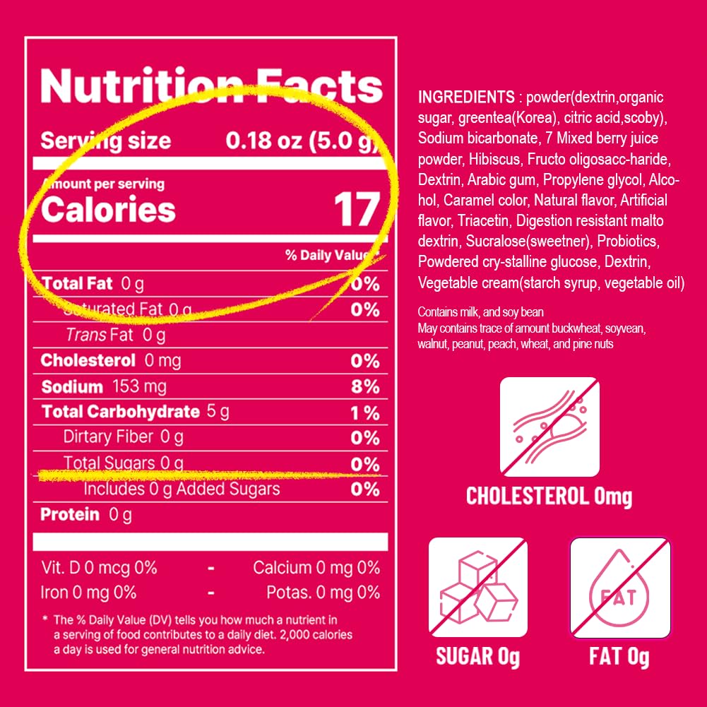 KAYFOOD-Kombucha-Sevenberry-Garden-Daily Zero Sugar, Diet, Gut Healthy Sparkling Beverage, Fermented Korean Drinks for Iced Tea Hot Tea, Workout T (10)