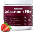ColonBroom Colostrum + Fiber Supplement (Strawberry Flavor, 30 Servings) | Bovine Colostrum Powder & Psyllium Husk Powder | for Gut Health & Immunity | Gluten-Free, Non-GMO, Sugar-Free