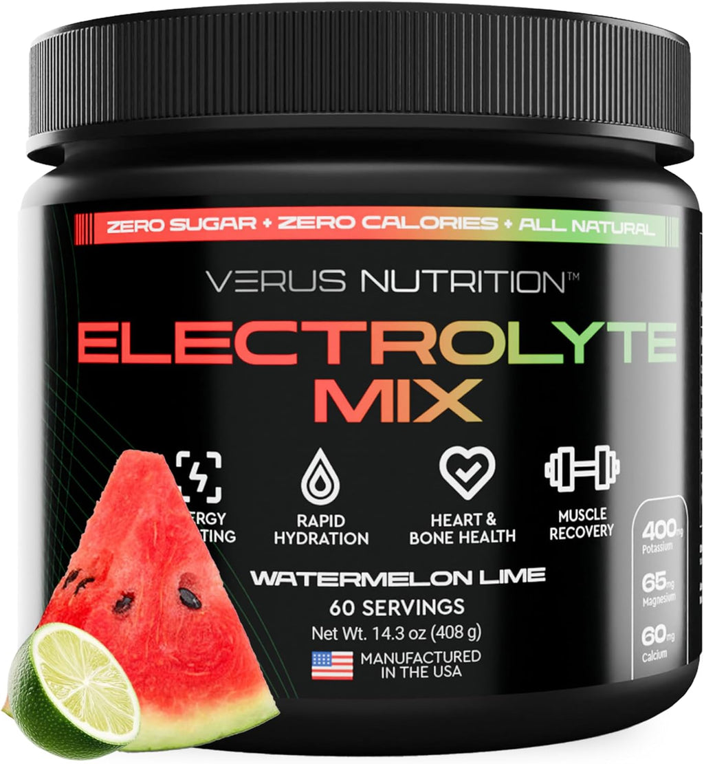 Electrolytes Powder No Sugar- Zero Calorie Hydration Powder | Sugar Free Electrolytes for Fasting, Keto & Vegan | Natural Ingredients Electrolyte Mix for Energy Boost, 60 Servings