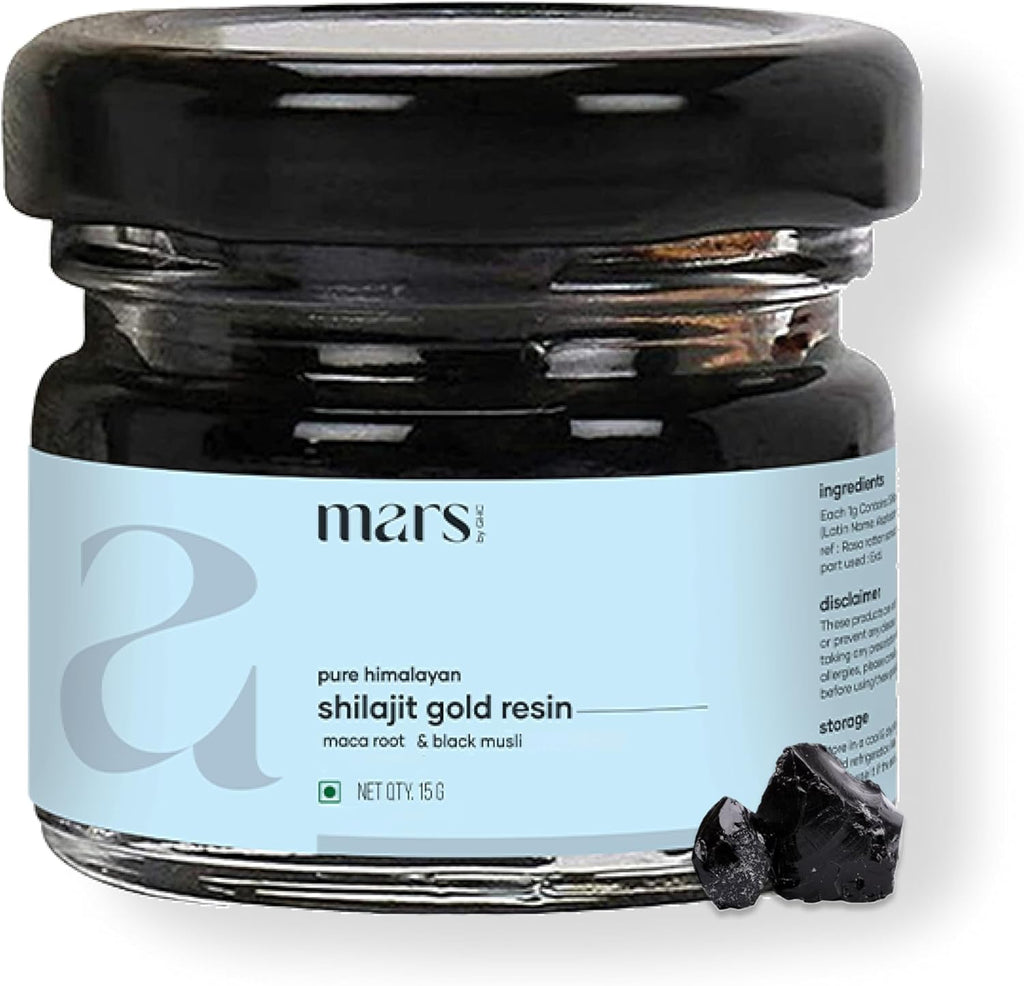 Mars Himalayan Shilajit Gold Resin Extracted from High-Altitude Himalayas | Supports Energy, Vitality & Wellness | 15g - Pack of 1