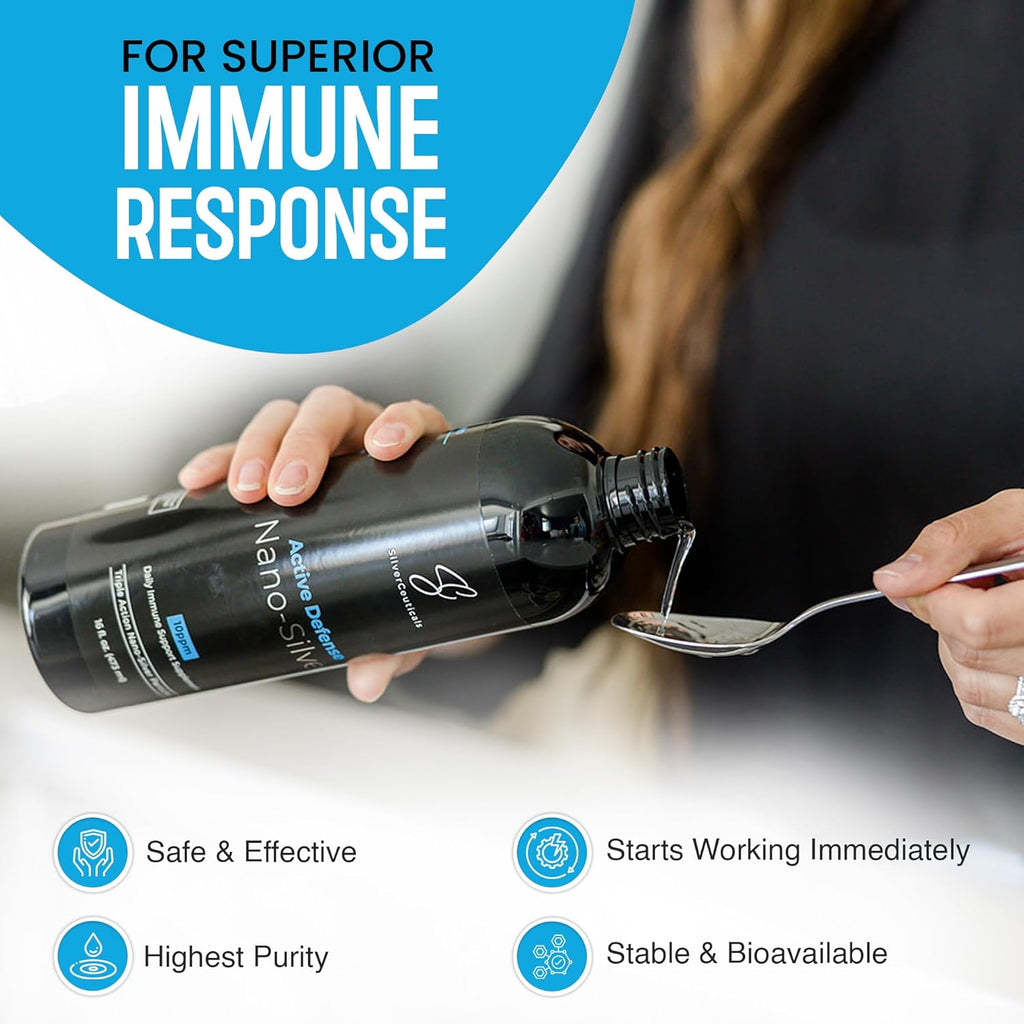 Colloidal Silver w/Nano Technology - 10ppm 8oz - 8X More Effective - Natural Immune Support - Save The Sick Days - Ages 5 & Up - Outperforms Higher PPM Silvers - No Taste & Smell - 3rd Party Tested