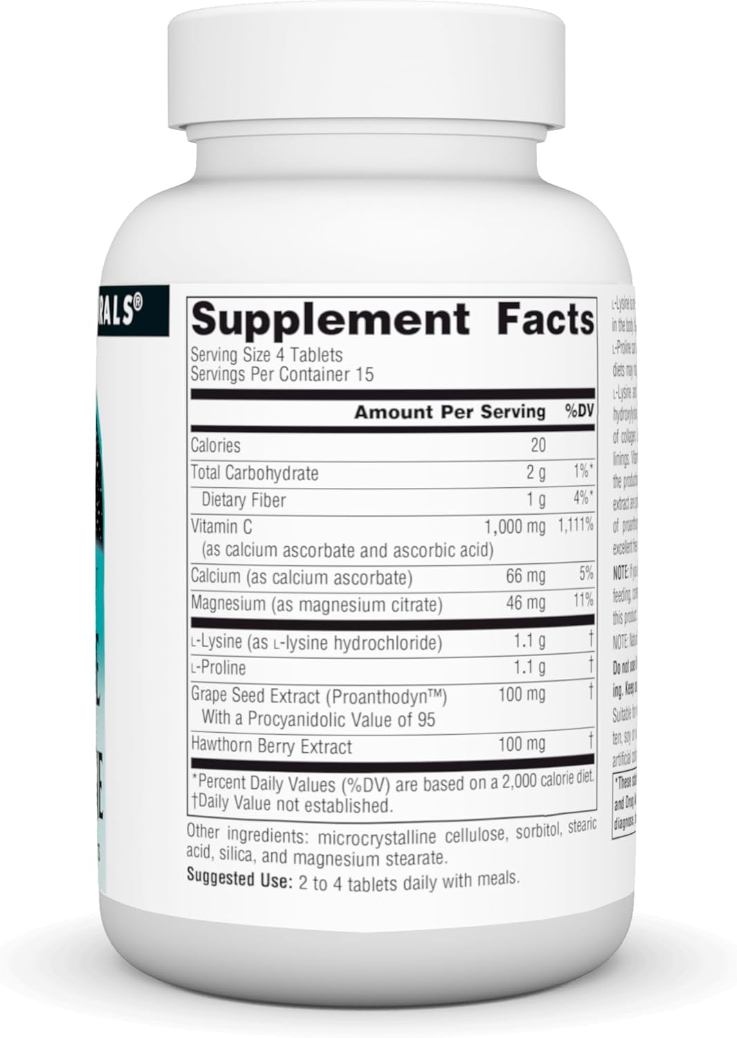 Source Naturals L-Proline & L-Lysine, 550mg - 60 Tablets