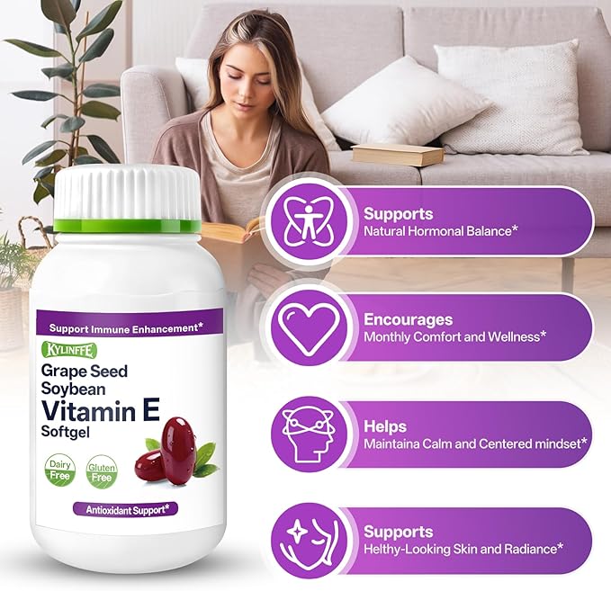 Grape Seed Extract 50mg | Antioxidant Supplement with Vitamin E, Supports Immune & Heart Health, Quick Release Capsules, 60 Count