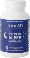 BRAINMD Dr Amen Put Me To Sleep Naturally - 90 Chewable Tablets - with Melatonin, L-Theanine, Magnesium, GABA, Vitamin B6 & 5-HTP - Gluten Free - 45 Servings