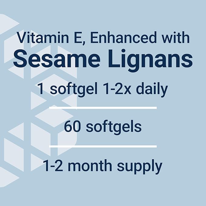 Life Extension Gamma E Mixed Tocopherols, Healthy Aging, Vitamin E Supplement, Enhanced with Sesame lignans, Gluten-Free, Non-GMO, 60 softgels