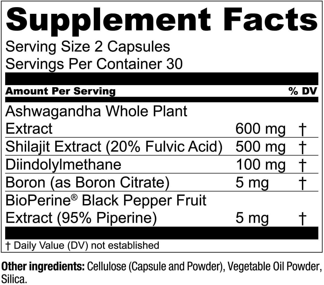 Essential Elements Male Health Supplement - Muscle Support & T-Health with DIM, Ashwagandha, Shilajit, More | T-Hero 60 Vegan Capsules