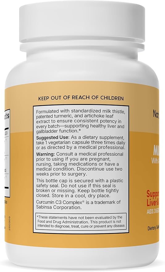 Natural Wellness Milk Thistle with Artichoke & Turmeric – Advanced Liver Support Supplement for Detox, Regeneration & Antioxidant Protection – Supports Liver Cleanse, Digestion & Overall Wellness