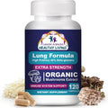 CANCER SCIENCES Lung Health & Wellness Supplement, USDA Certified Organic Mushrooms Extract, 1,500 mg Extra Strength, High Potency 40% Beta-Glucans, Immune Support, Healthy Lungs Booster, 120 Capsules