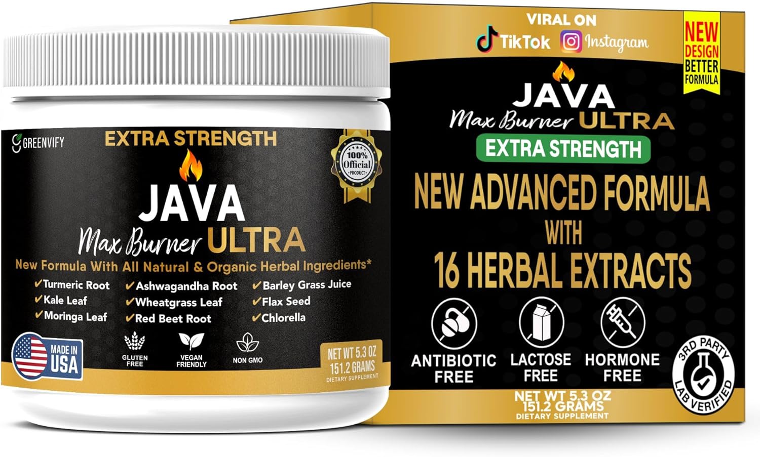 Java Max Burner Ultra Extra Strength, Natural & Organic Herbal Ingredients, 5.3 oz (1)