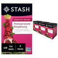 Stash Tea Pomegranate Raspberry & Matcha Green Tea - Caffeinated, Non-GMO Project Verified Premium Tea with No Artificial Ingredients, 18 Count (Pack of 6) - 108 Bags Total