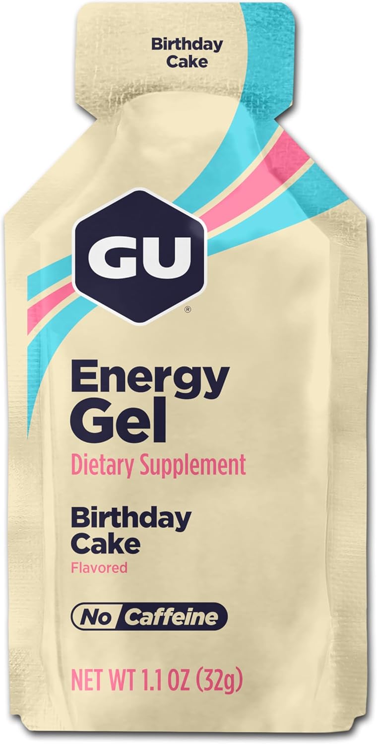 GU Energy Original Sports Nutrition Energy Gel, 24-Count, Birthday Cake