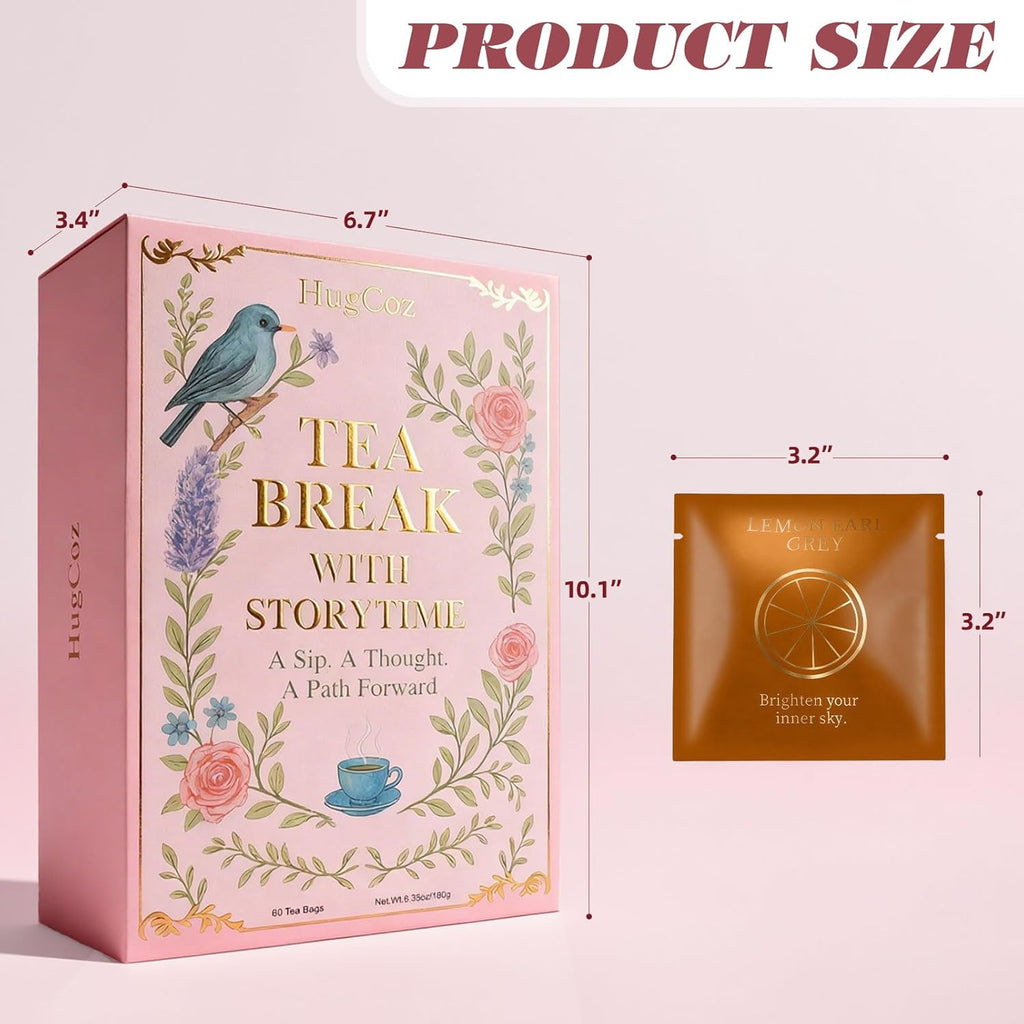 HugCoz Book Tea Gift Set | 60 Assorted Tea Bags | Christmas Day & Corporate Gifting Option | 12 Exotic Herbal Blends with Premium Whole Leaf in Eco-Friendly Pyramid Bags