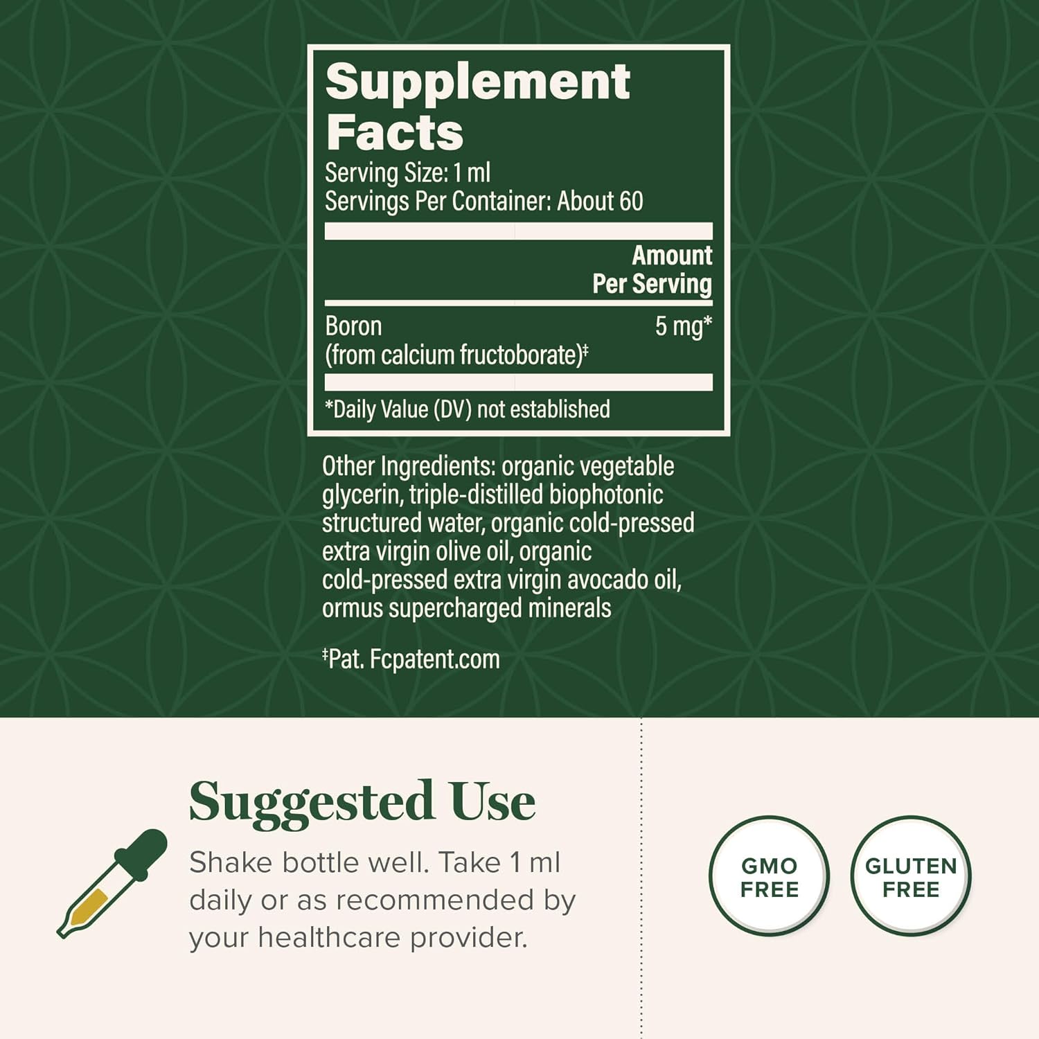 Global Healing Center - Boron Supplement for Men and Women - More Bioavailable Than Liposomal for Bone Health, Metabolism, and Enhanced Magnesium Absorption, 5 mg (2 Oz)