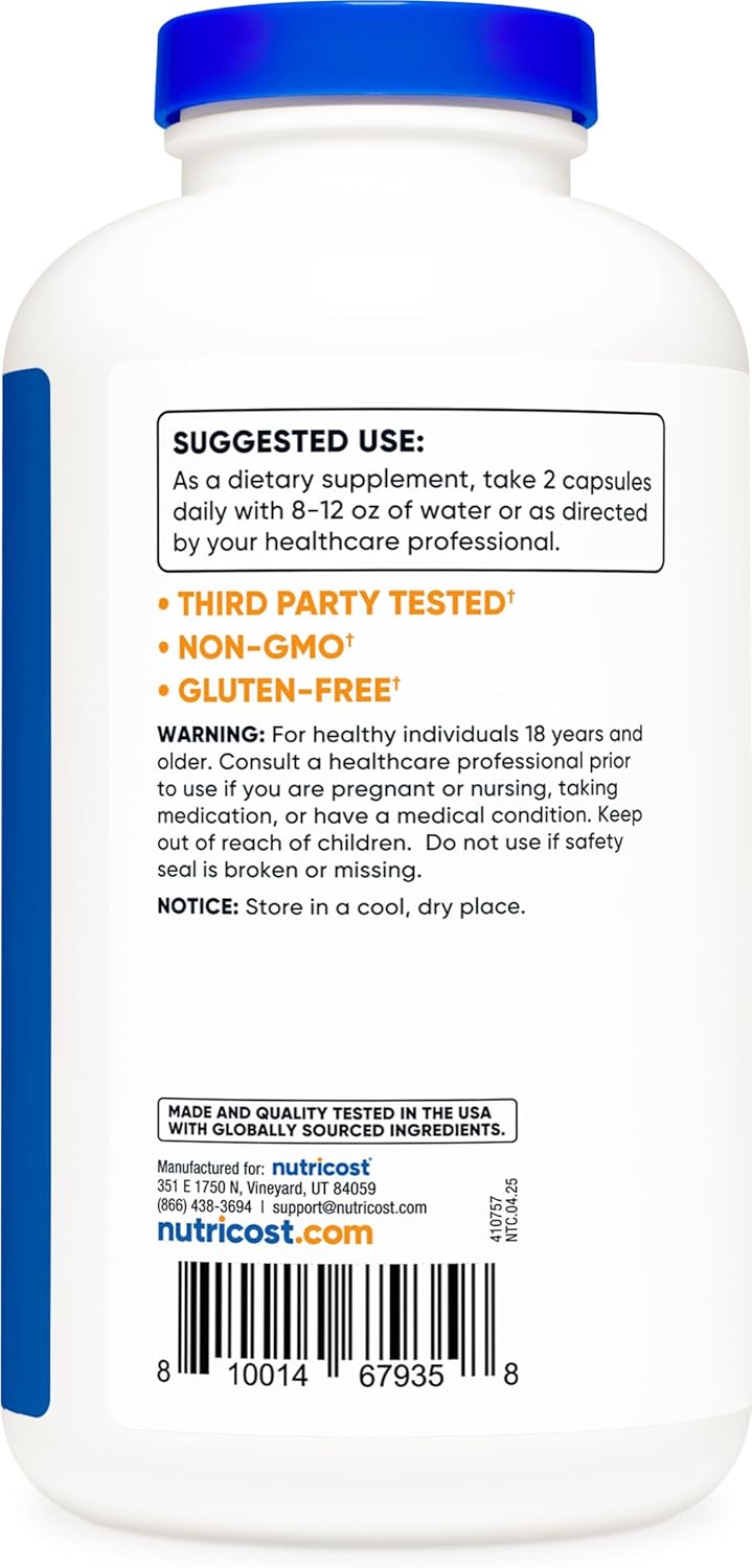 Nutricost L-Lysine 1000mg Per Serving, 250 Servings, 500 Capsules - Gluten Free, Non-GMO, 500mg Per Capsule