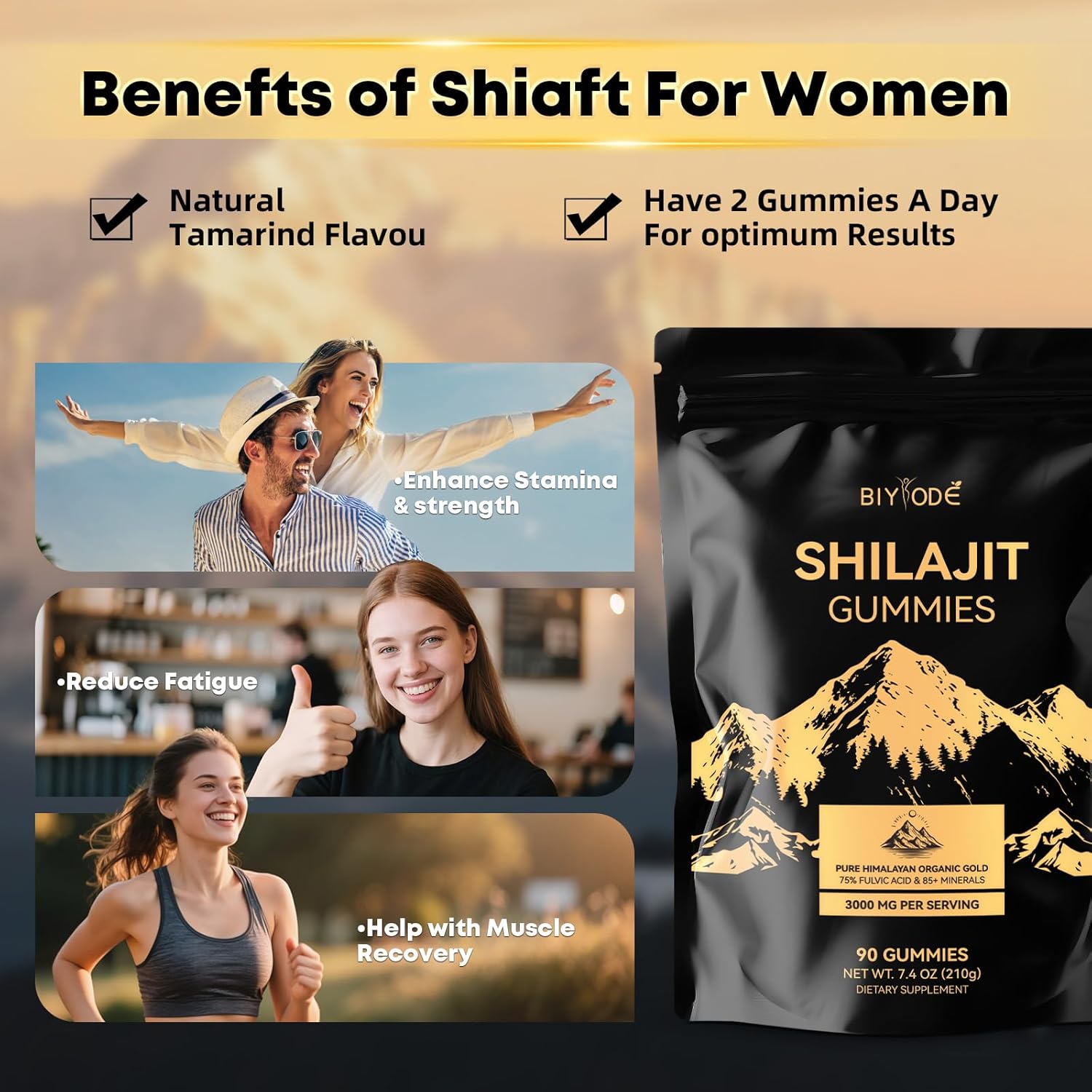 Shilajit Gummies: Pure Shilajit Himalayan Rich in Ashwagandha Gaulshura Fulvic Acid 85 Micronutrients Suitable for Men and Women No Added Sugar Non-GMO 100% Natural Organic 90 Gummies