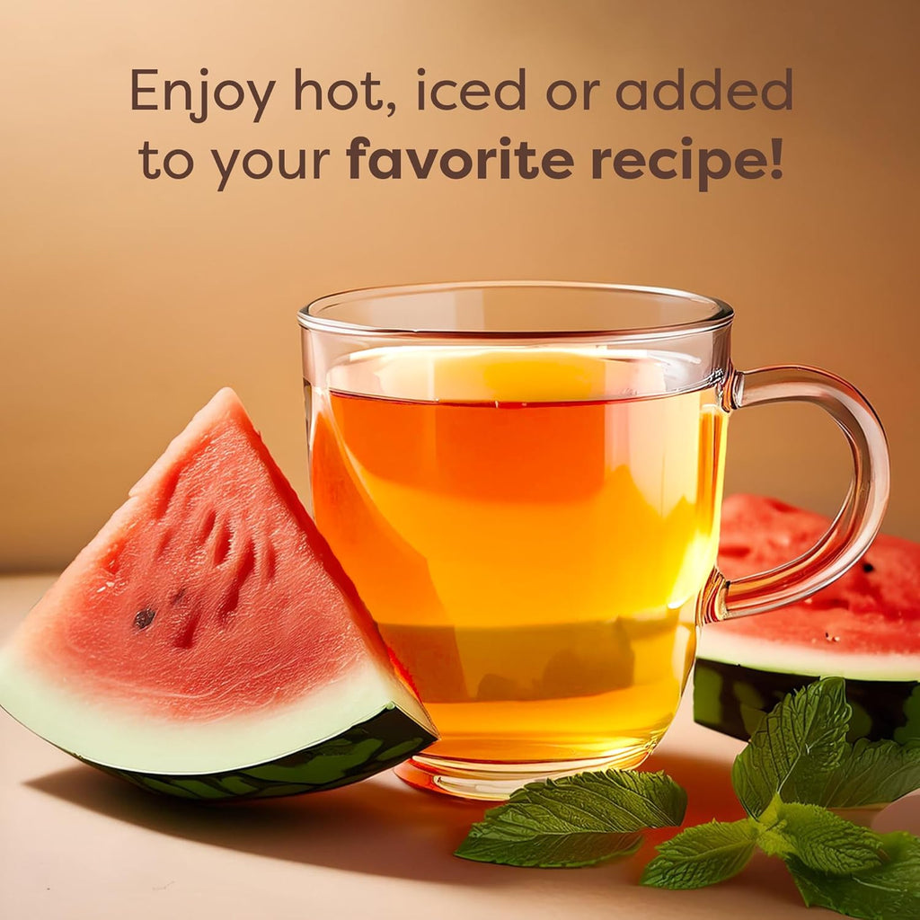 Waka Instant Green Tea Mix, Watermelon Flavored - 100% Tea Leaves, No Additives, Unsweetened Tea Powder in Bulk Pouch – Easy Quick Hot and Iced Teas, Up to 200 Cups (4.5oz)