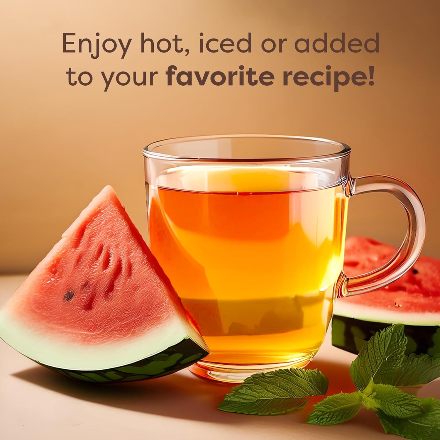 Waka Instant Green Tea Mix, Watermelon Flavored - 100% Tea Leaves, No Additives, Unsweetened Tea Powder in Bulk Pouch – Easy Quick Hot and Iced Teas, Up to 200 Cups (4.5oz)