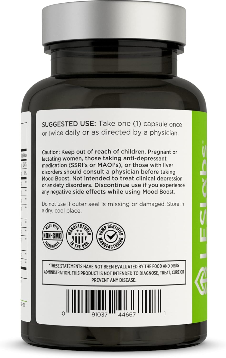 LES Labs Mood Boost – Stress Relief, Mood Support, Deep Relaxation & Better Sleep – 5-HTP, Ashwagandha, Rhodiola Rosea, Magnesium, L-Theanine & GABA – Non-GMO Supplement – 60 Capsules