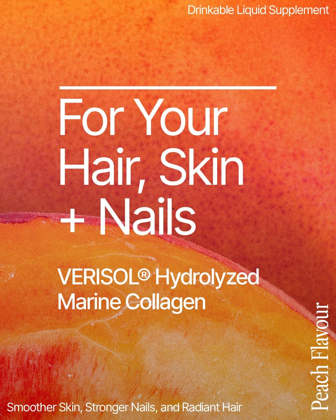 BeMe Liquid Collagen for Women - 2500mg Verisol Collagen Liquid with Biotin, CoQ10 & Vitamin C - Clinically Proven Collagen Peptides for Hair, Skin & Nails - 30 Peach Sachets