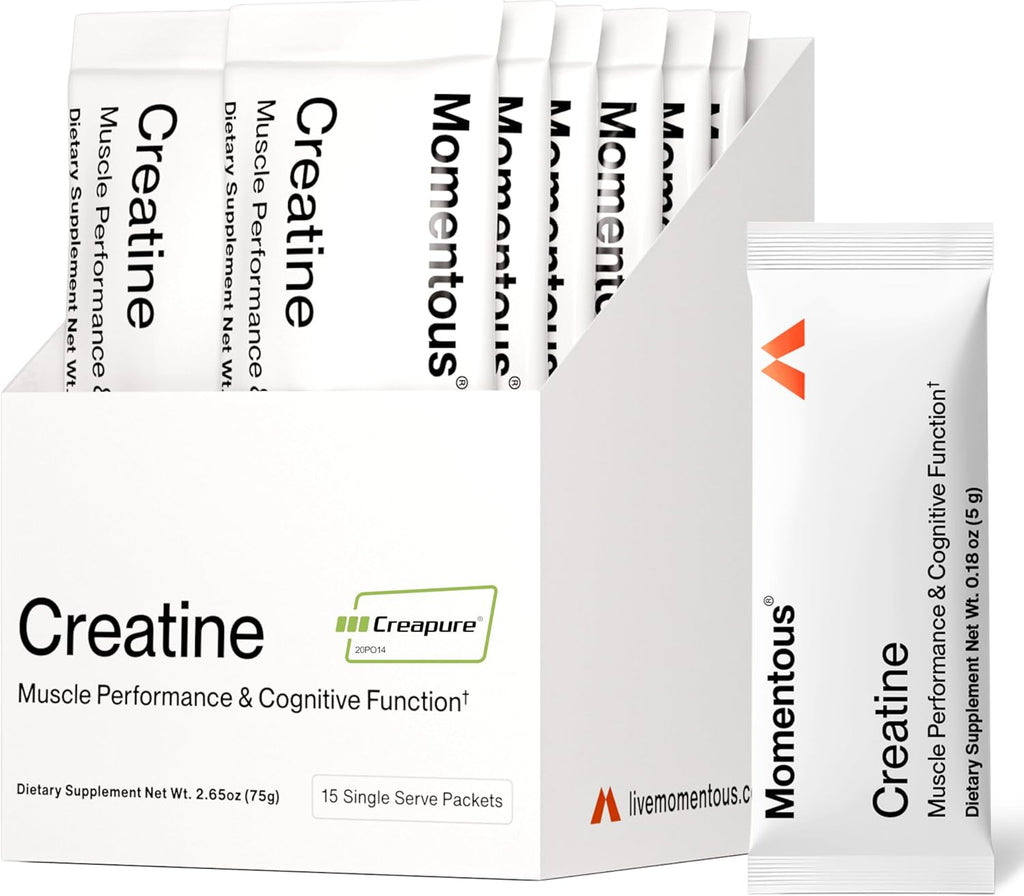 Momentous Creatine Monohydrate Powder - Creapure Creatine Powder - Supports Strength, Lean Muscle, & Recovery for Men & Women - NSF Certified for Sport - 5 g per Serving - 15 Servings