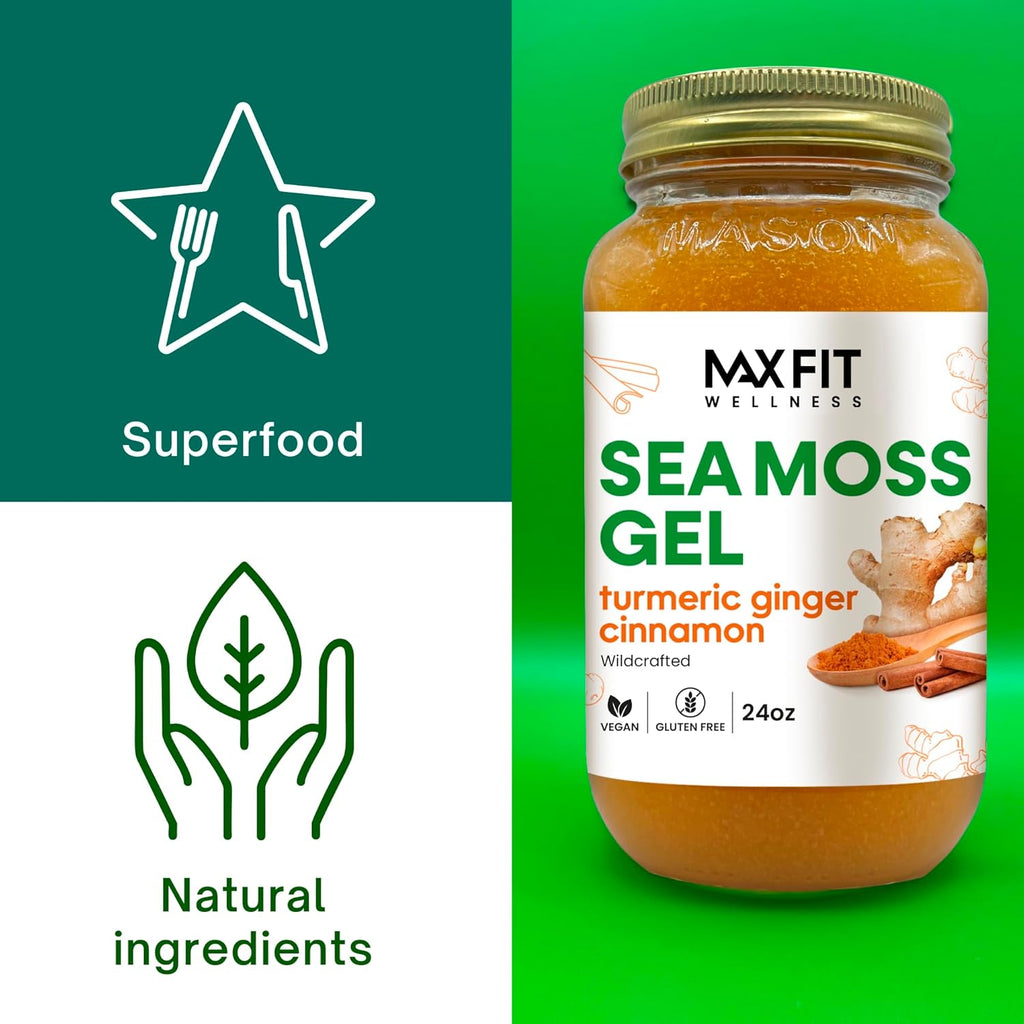 Sea Moss Gel Raw (12 Flavors) 24oz Wildсrafted Gold Sea Moss Gel from Saint Lucia | 92 Vitamins and Minerals | Pure Raw+Non-GMO | Vegan Superfood