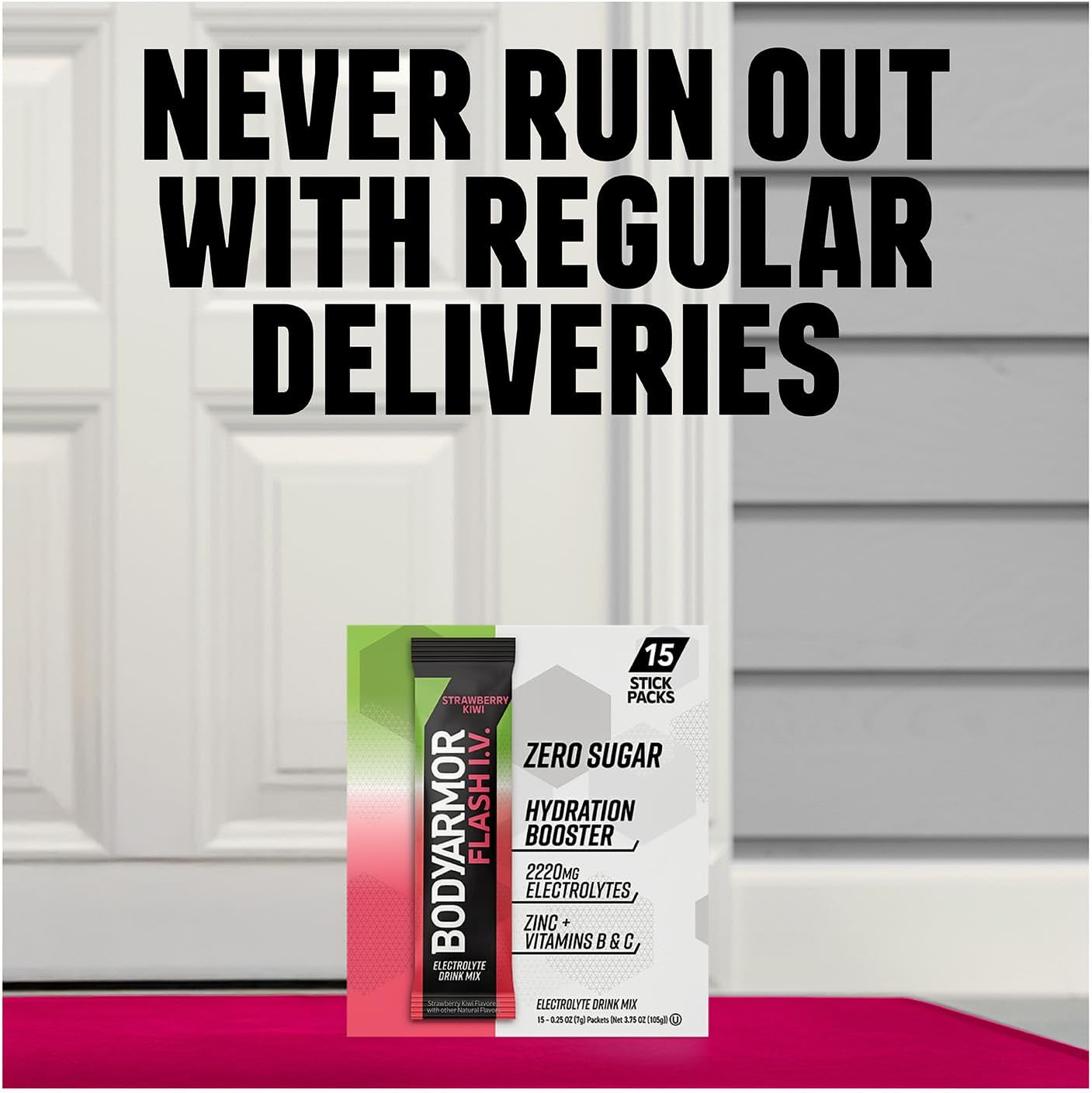 BODYARMOR Caffeinated Flash I.V. Electrolyte Packets - Dragonfruit Berry - Zero Sugar Energy Drink Mix, Single Serve Packs, Hydration for Pre Workout, Travel Essentials, Active Lifestyle (6 Count)