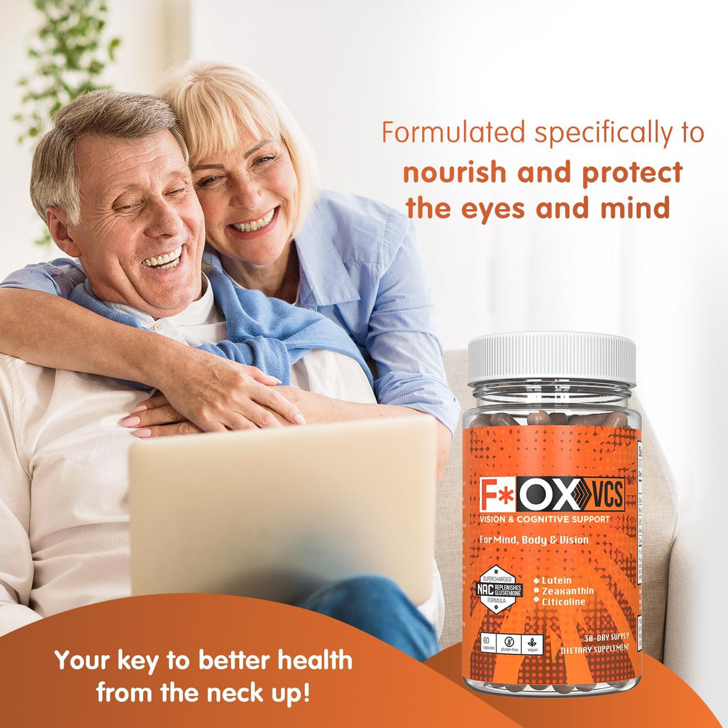 Vision & Cognitive Support Supplement - Nourish Your Mind and Eyes - Oxidative Stress Defense - Vegan & Gluten-Free - Mega-Potent Antioxidant 60 Capsules