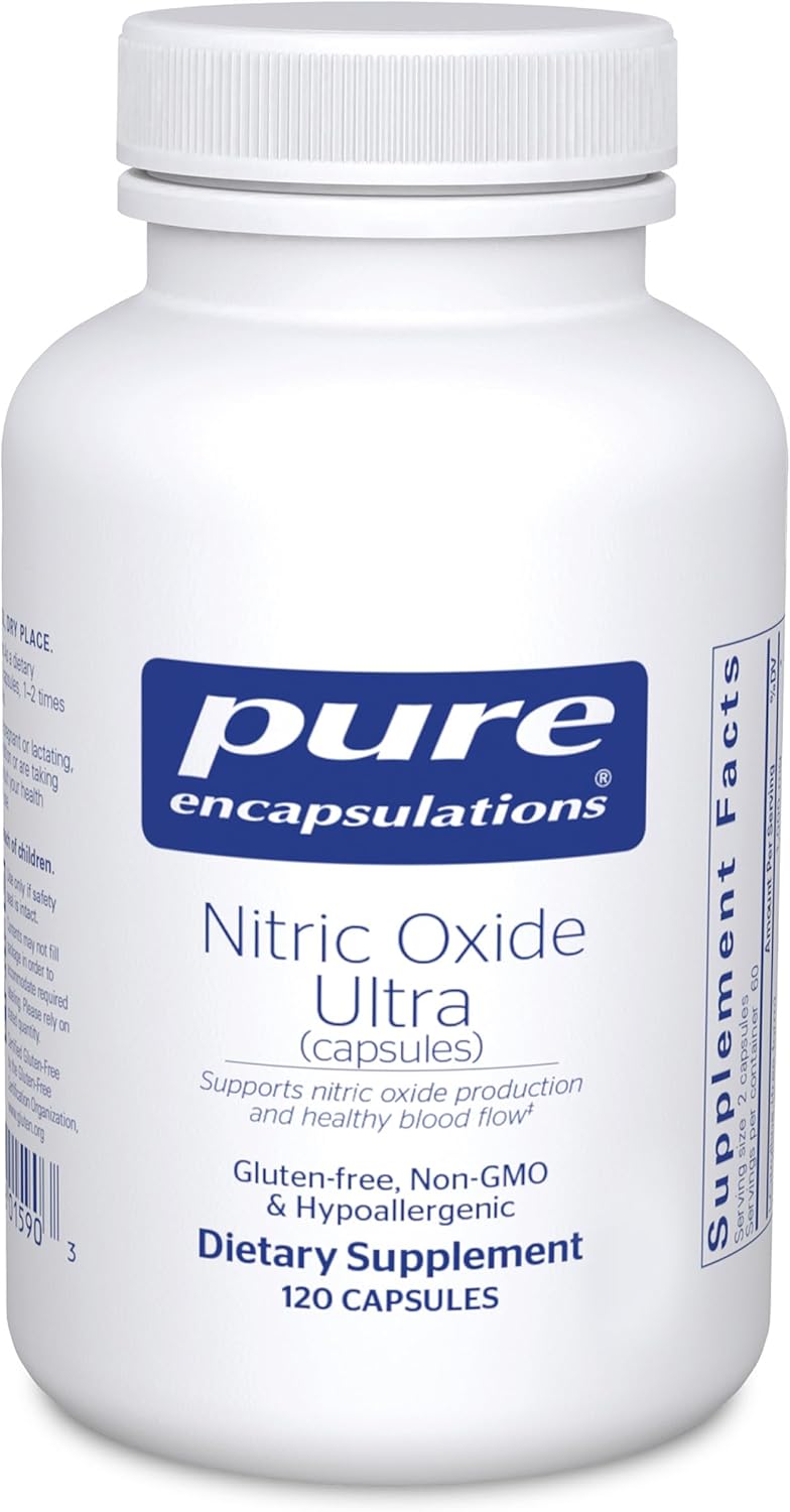 Pure Encapsulations Nitric Oxide Ultra (Capsules) - Supplement Supports Nitric Oxide Production, Healthy Blood Flow & Vascular Health - with L-Citrulline & CranLoad Cranberry Extract - 120 Capsules