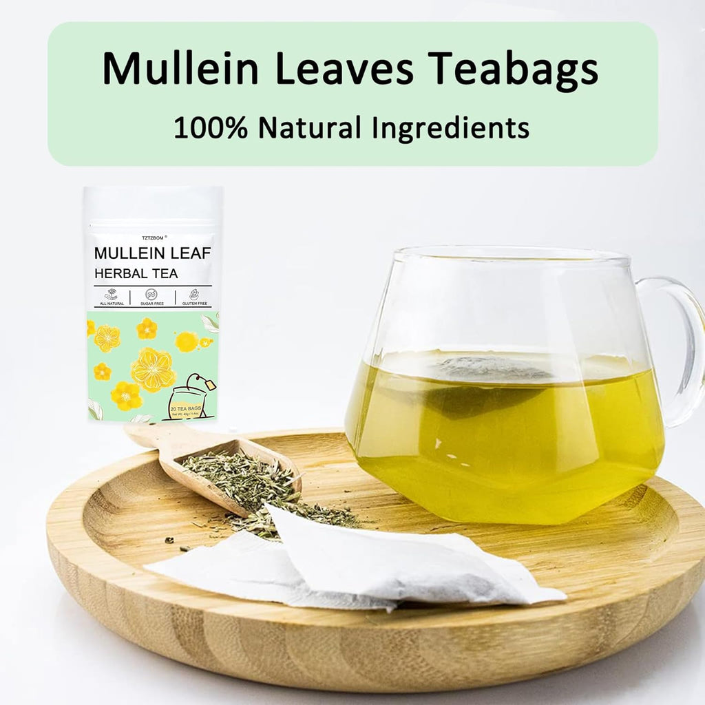 Organic Mullein Leaf Tea Lung Detox Cleanse Tea, 20 Tea Bags
