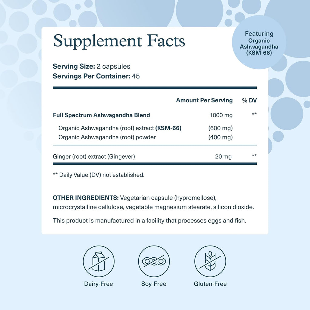Youtheory Ashwagandha - 1,000 mg - Stress & Cortisol Support Supplement - Adaptogenic Herbal Blend with KSM-66 Ashwagandha & Ginger - 90 Vegetarian Capsules