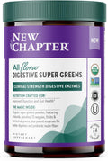 New Chapter All-Flora Digestive Super Greens Powder for Gut Health - Clinical-Strength Digestive Enzymes + USDA Organic Chlorella, Spirulina, Fermented Greens – Delicious & 100% Vegan, 30 Servings