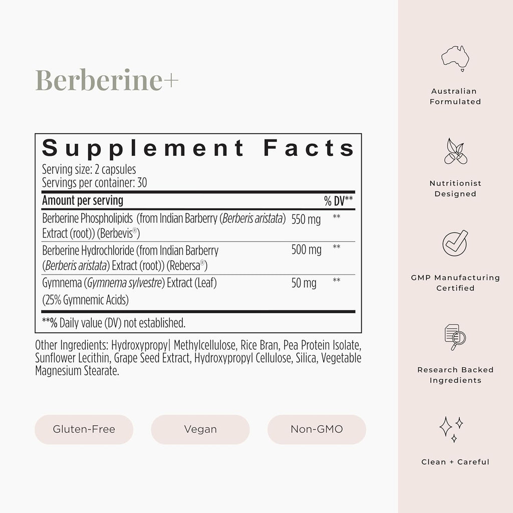 JSHealth Vitamins Berberine+ Formula — Berberine Supplement for Metabolic Health — Vegan, Gluten-Free & Non-GMO. (60 Tablets)