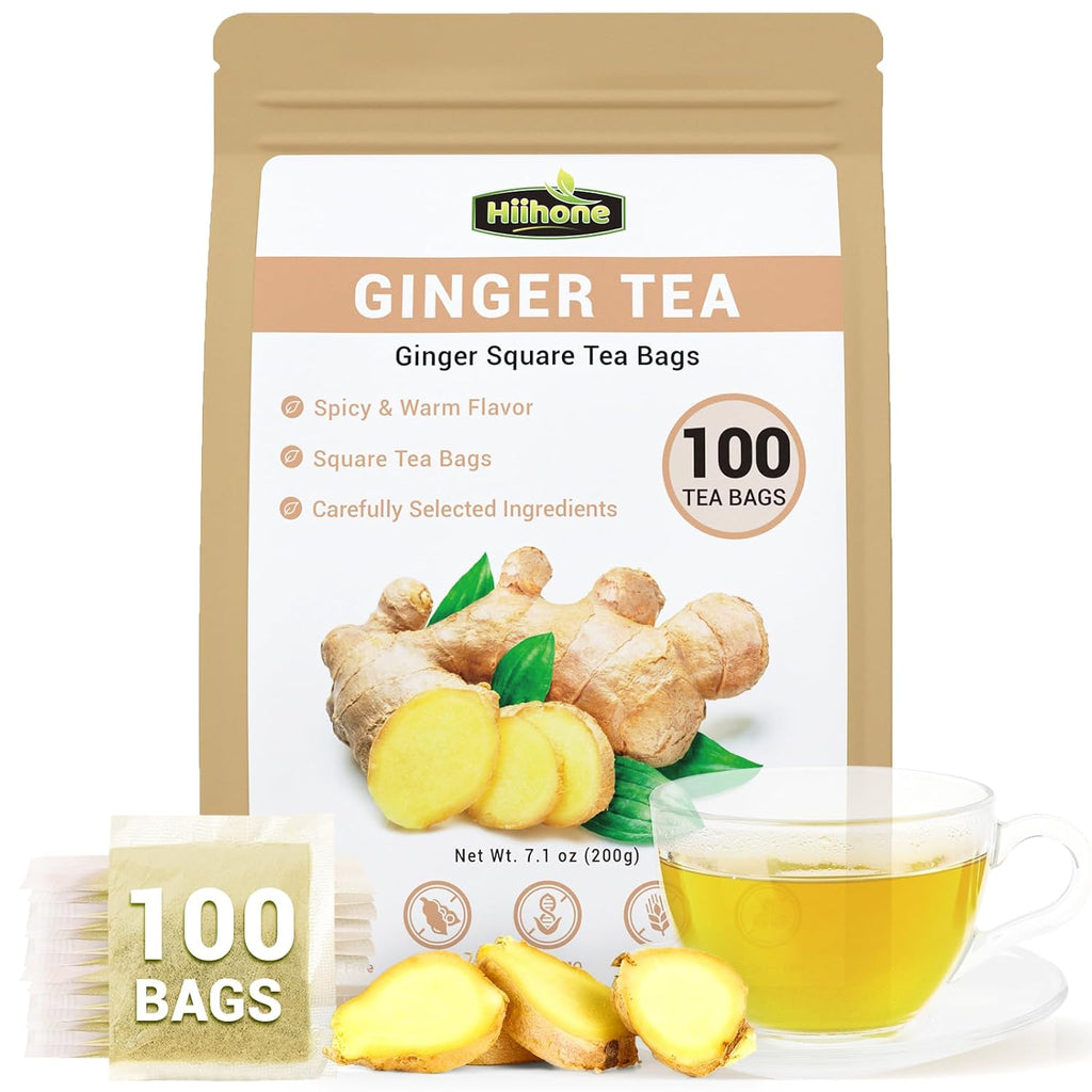Ginger Root Herbal Tea - Caffeine Free, 100 Teabags
