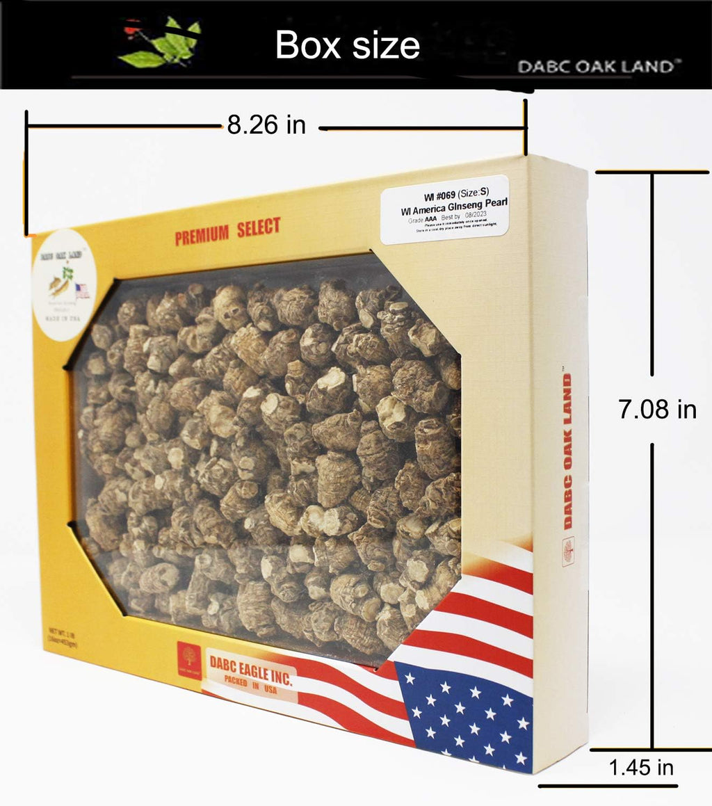 1LB=453gm/Box Hand-Selected Wisconsin Farmed Ginseng Root | Pearl Small 威斯康辛州 西洋参 花旗参 礼盒装 |Cultivated Wisconsin American Ginseng WI 069# Box