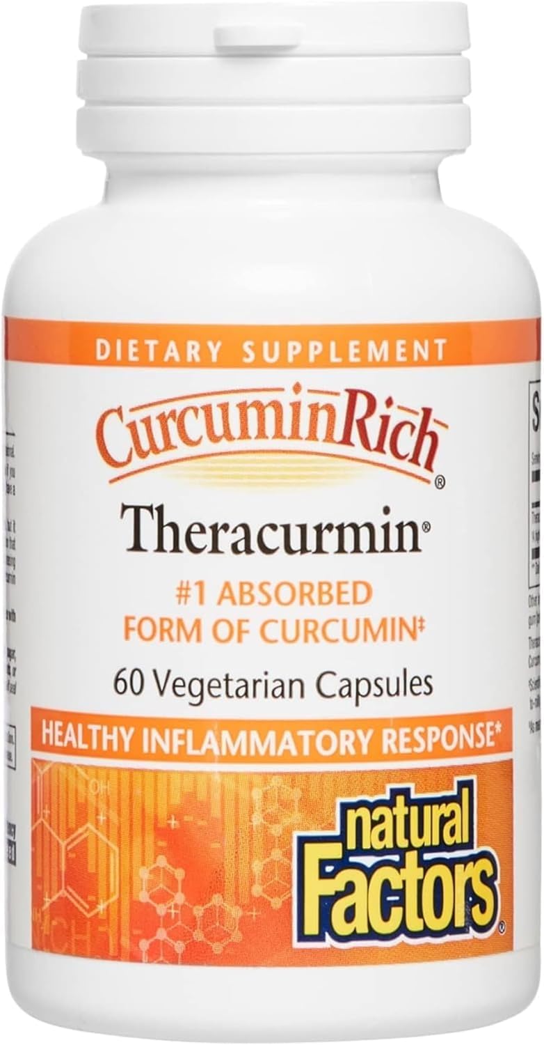 Natural Factors, CurcuminRich Theracurmin, 30 mg, Formulated for Superior Absorption, 60 Count (Pack of 1)