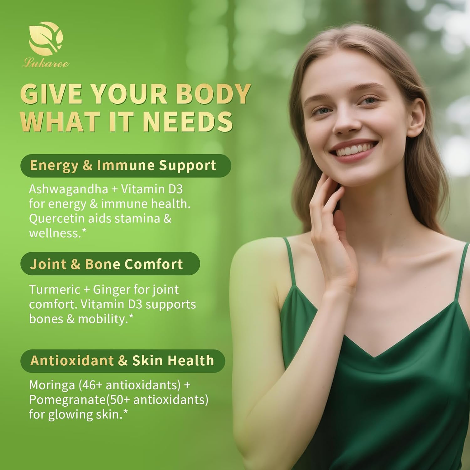 12-in-1 Lipsomal Moringa Leaf Drops with Ashwagandha Turmeric Quercetin, 98% Absorption & 30:1 Pure Moringa Extract for Energy Immune Joint Digestive Support, Vegan Non-GMO Gluten-Free