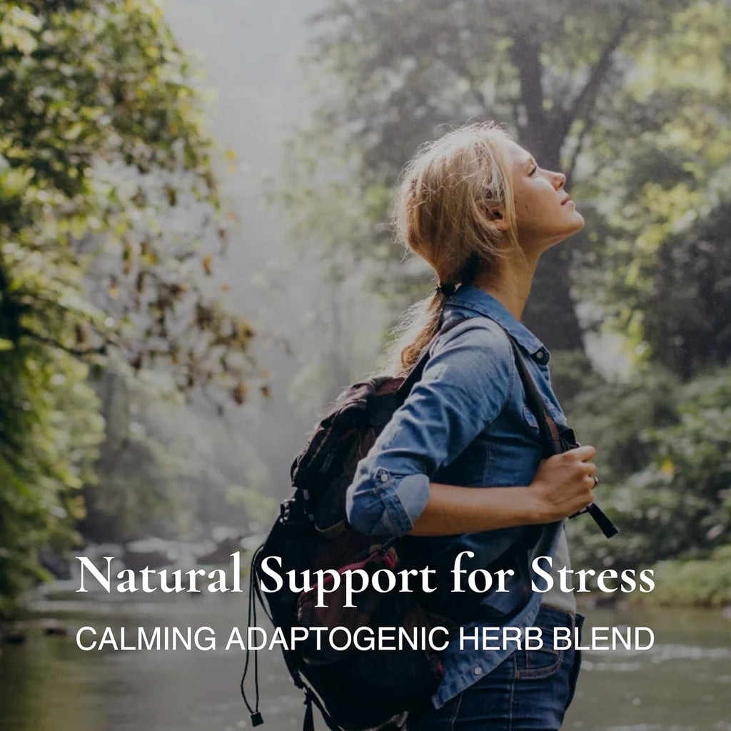 Utzy Naturals Adapto-Calm | Stress Support Formula | with Ashwagandha, Tulsi Holy Basil, and Passionflower | 60 Capsules