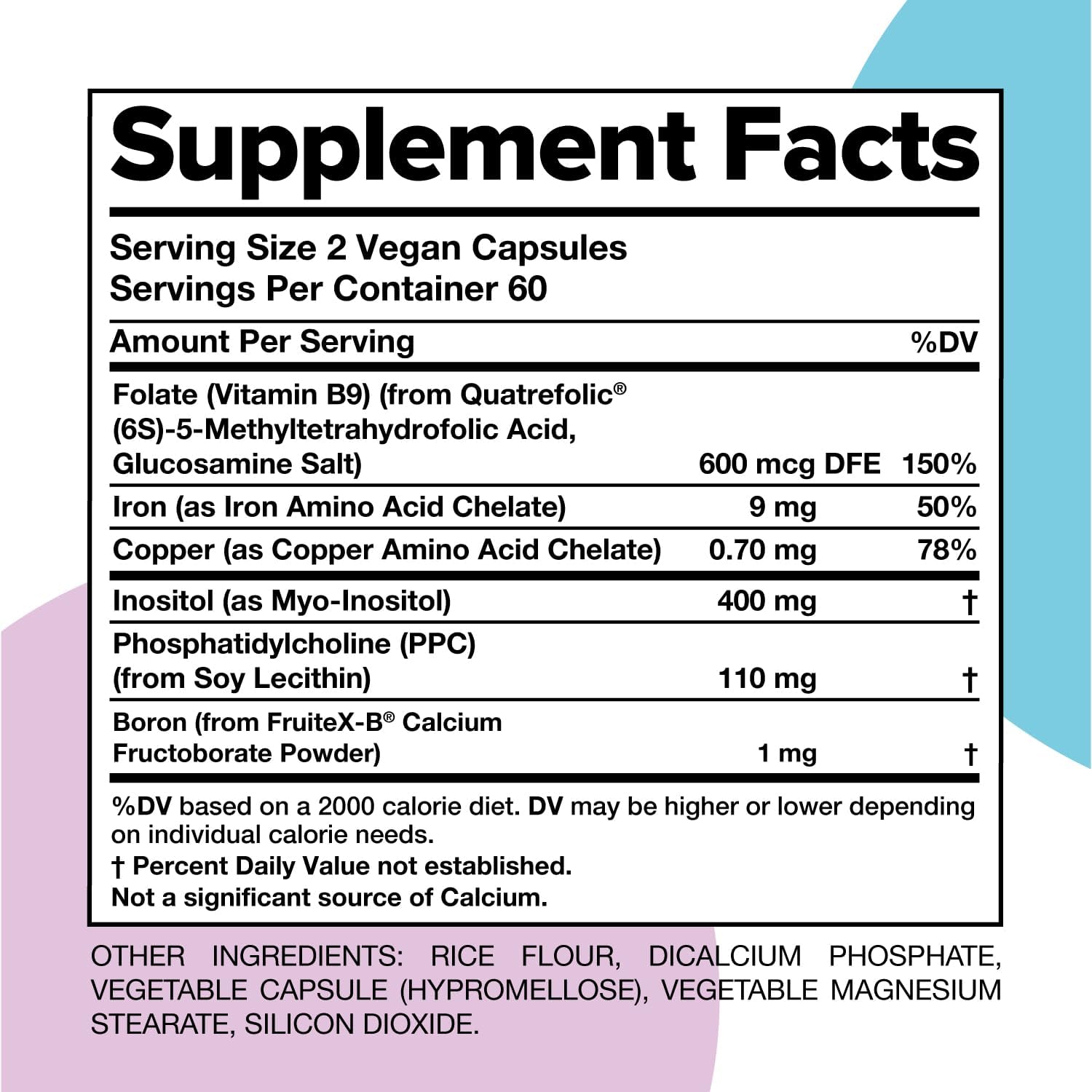 Complement ForHer Multivitamin - Hormone Balance for Women (60 Servings) Inositol Supplement, Longevity Support- B9, Iron - 120 Capsules