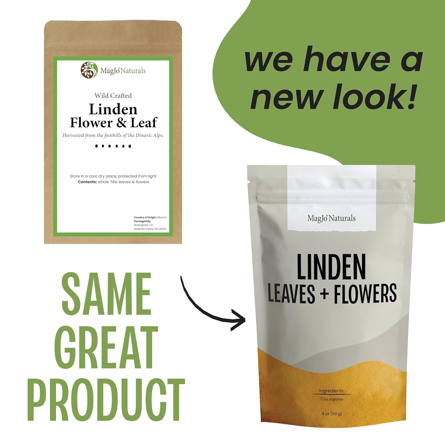 MagJo Naturals Linden Loose Leaf Tea Wild Harvest