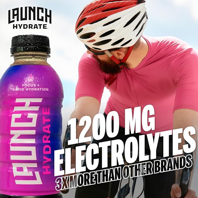 Sports Drink: Strawberry Lemon Flavor - 16.9 Oz (12 Pack), Energy Drink + Hydration, Real Cane Sugar, Electrolytes, Cognizin for Focus, Vitamin B12 Energy Boost, L-Glutamine Hydration Formula, No Artificial Sweeteners, Colors, or High Fructose Corn Syr...