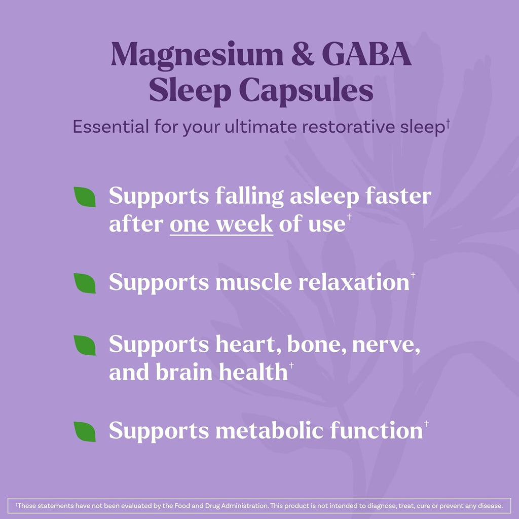 Natrol Sleep & Restore Capsules with Magnesium Glycinate 100mg, GABA, Essential for Your Ultimate Restorative Sleep, Melatonin-Free, 30 Day Supply