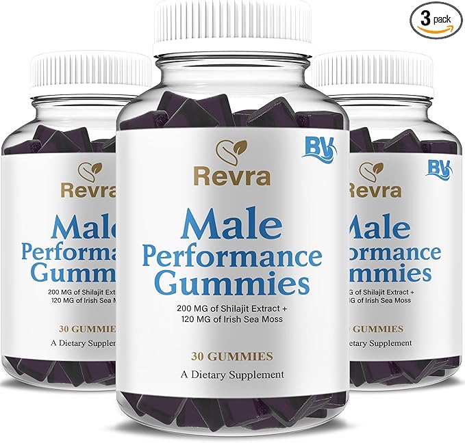 BLUE VIBE Revra Gummies, Revra Advanced Daily Performance and Energy Support Shilajit and Manuka Honey Supplement, Revra Overall Health and Performance Support Supplement (3 Pack - 90 Gummies)