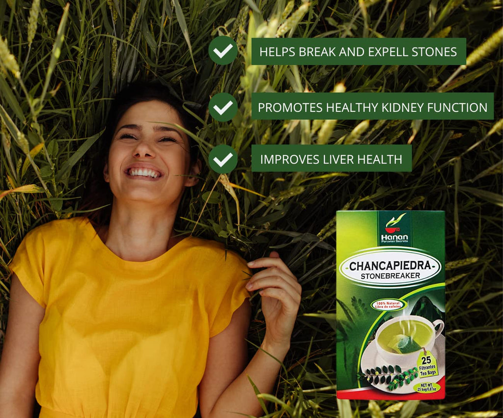 Hanan Peruvian Secrets Chancapiedra Herbal Tea | 100% Natural Stonebreaker | 25 Tea Bags | Aids in Promoting Normal Kidney Function Naturally