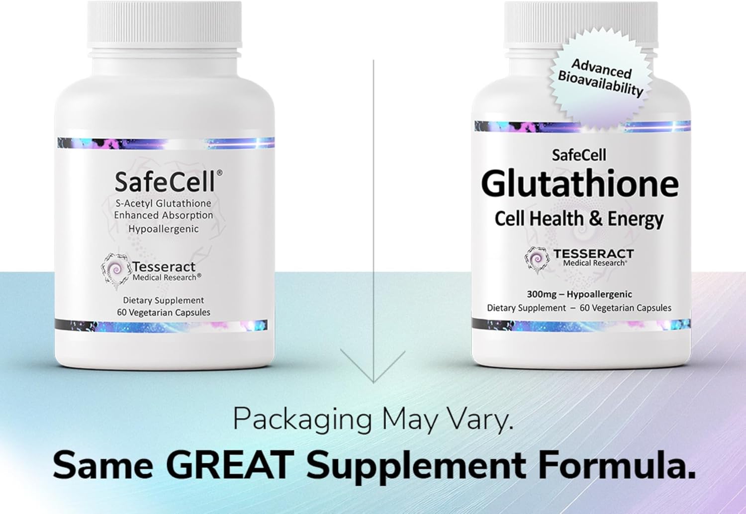 SafeCell S-Acetyl Glutathione Supplement for Neuro Health Support, Powerful Antioxidant to Help Neutralize Free Radicals, Hypoallergenic, 300mg, 60 Vegetarian Capsules