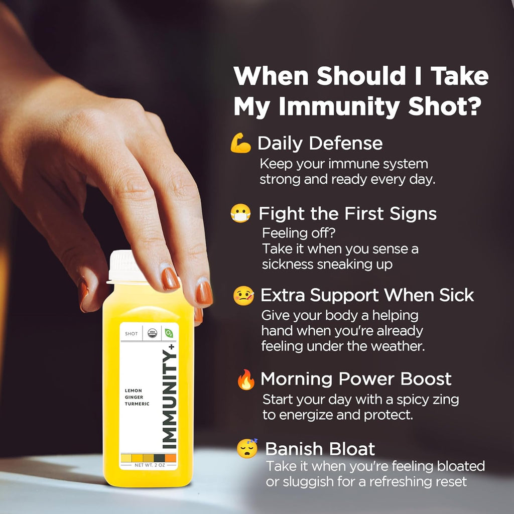 O2 Living Immunity Booster Juice Shots - 2oz, 12 Pack - Organic Cold-Pressed Juice Shots, No Added Sugars or Water, Naturally Sweetened from Fruits, Fresh Pressed, Packed with Nutrients and Vitamins