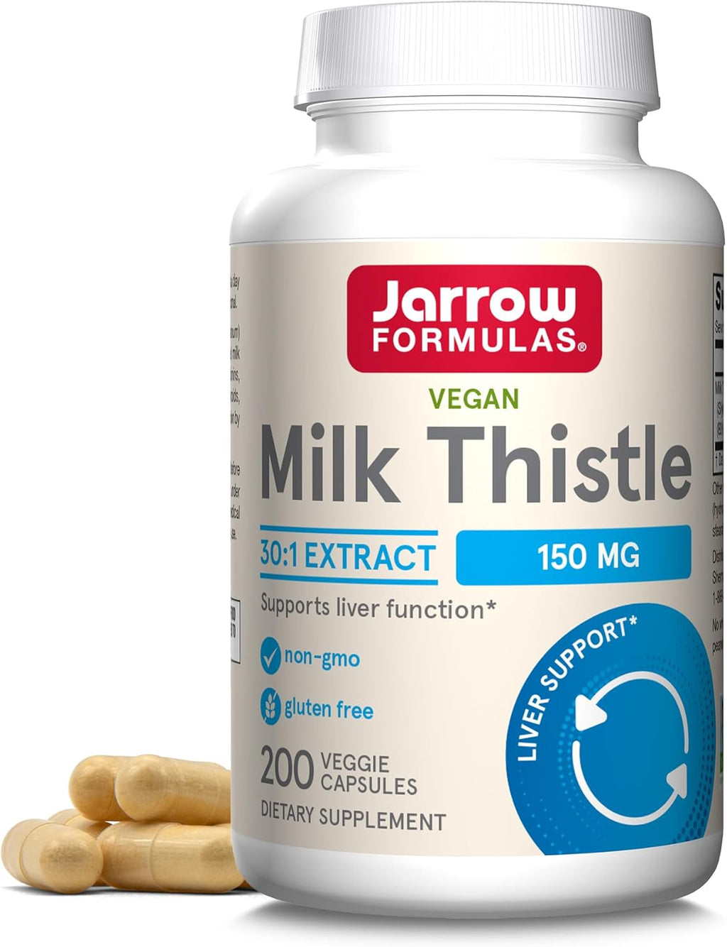 Jarrow Formulas Red Yeast Rice 1200 mg & Co-Q10 100 mg Per Serving-120 Veggie Caps-60 Servings & Heart Health-Vegan & Milk Thistle 150 mg with 30:1 Standardized Silymarin Extract